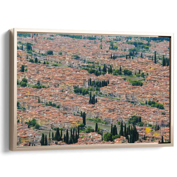 Ethereal Echoes of Old Cobblestones: Aerial View of a Timeless European City Canvas Art