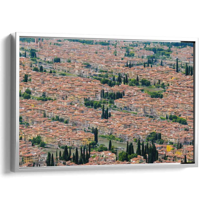 Ethereal Echoes of Old Cobblestones: Aerial View of a Timeless European City Canvas Art