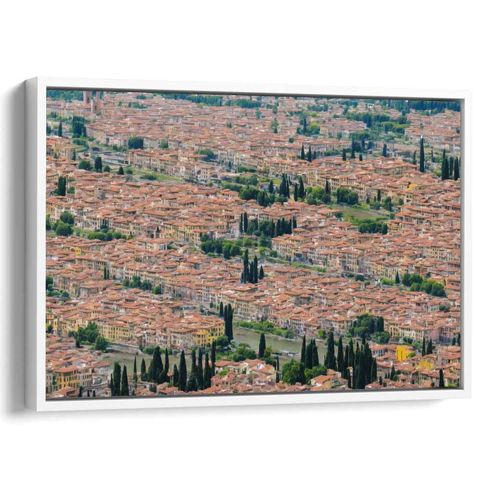 Ethereal Echoes of Old Cobblestones: Aerial View of a Timeless European City Canvas Art