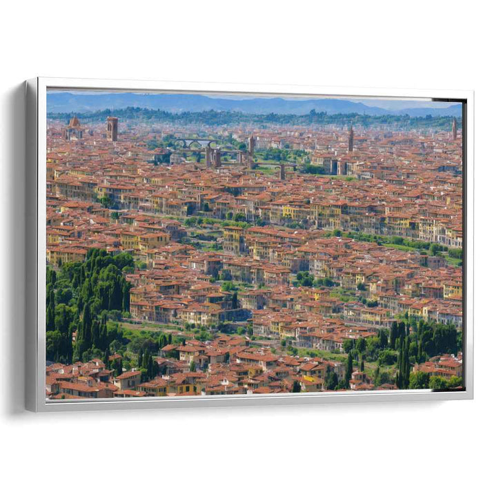 Rooftop Serenade: European Cityscape with Terracotta Rooftops Canvas Art Print