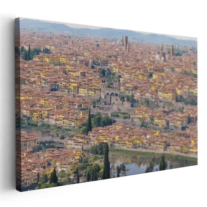 Renaissance Tapestry: Aerial View of Historic Italian Architecture