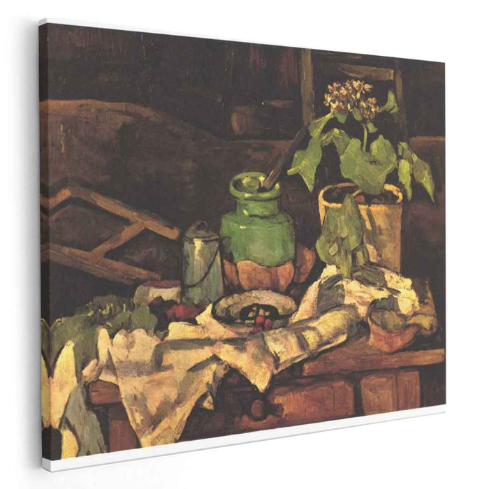 Flower pot at a table (1869) by Paul Cezanne