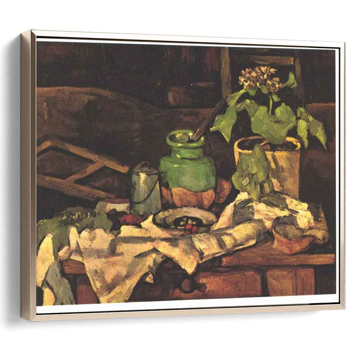 Flower pot at a table (1869) by Paul Cezanne