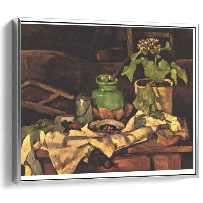 Flower pot at a table (1869) by Paul Cezanne