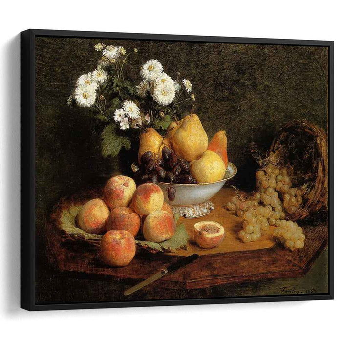 Flowers and Fruit on a Table (1865) by Henri Fantin-Latour