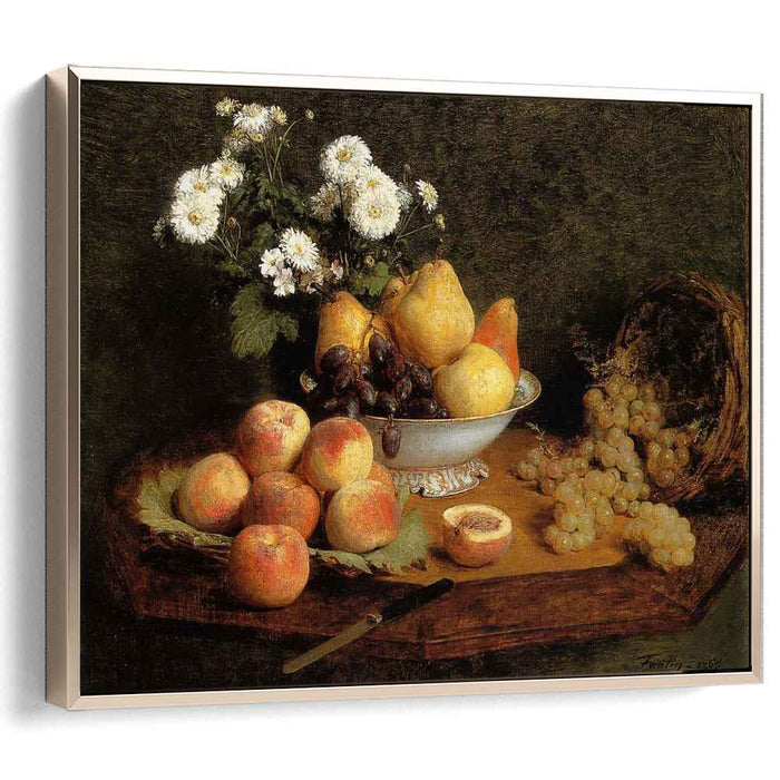 Flowers and Fruit on a Table (1865) by Henri Fantin-Latour