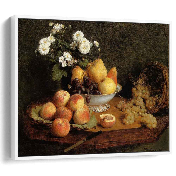 Flowers and Fruit on a Table (1865) by Henri Fantin-Latour