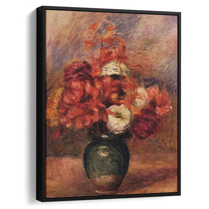 Flowers in a Green Vase Dahlilas and Asters (1910) by Pierre-Auguste Renoir