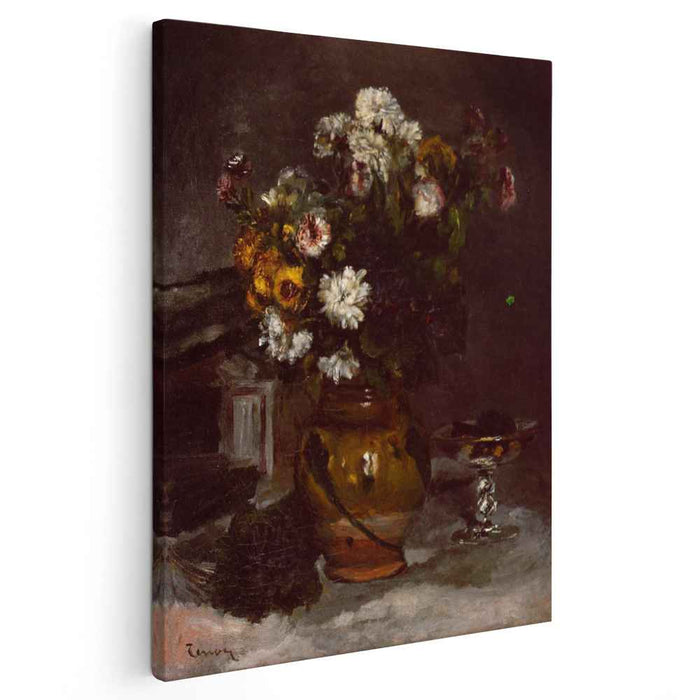 Flowers in a Vase and a Glass of Champagne by Pierre-Auguste Renoir