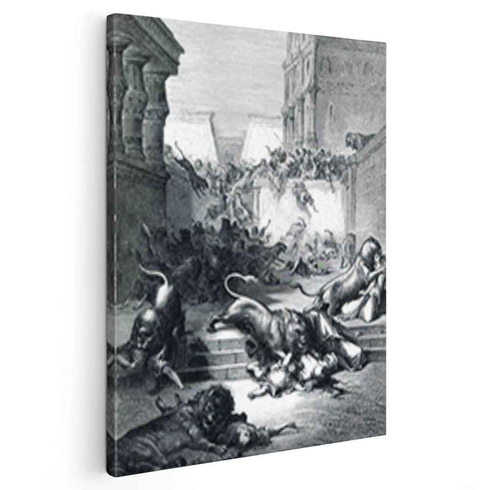 Foreign Nations Are Slain by Lions in Samaria by Gustave Dore