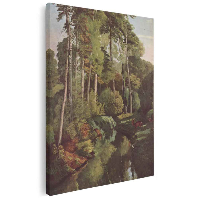 Forest Brook with Deer (1868) by Gustave Courbet