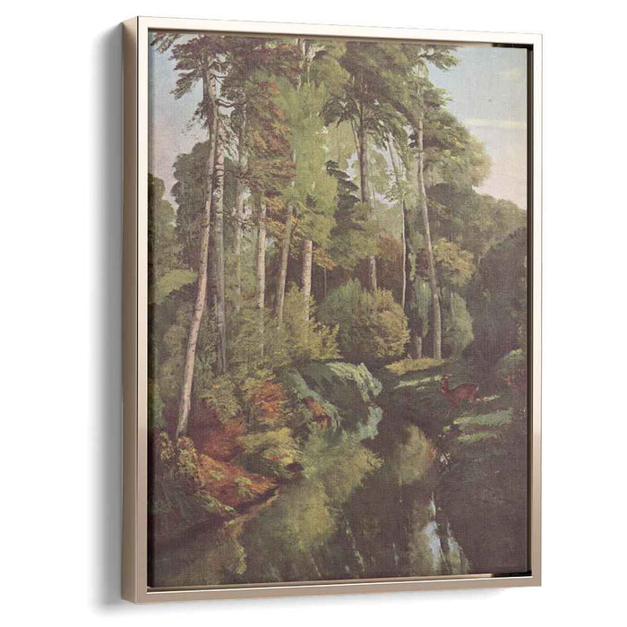 Forest Brook with Deer (1868) by Gustave Courbet