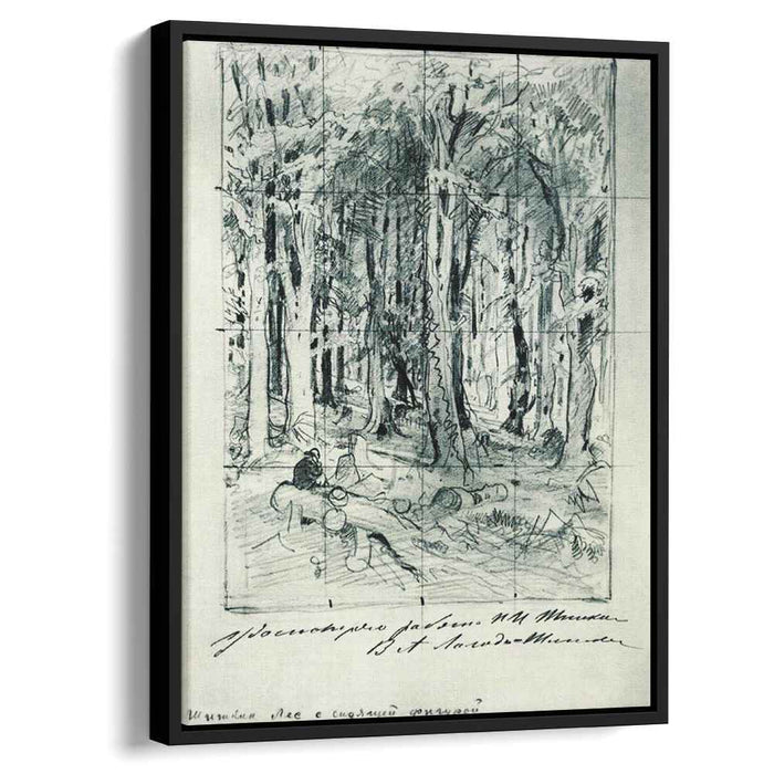 Forest with a seated figure by Ivan Shishkin