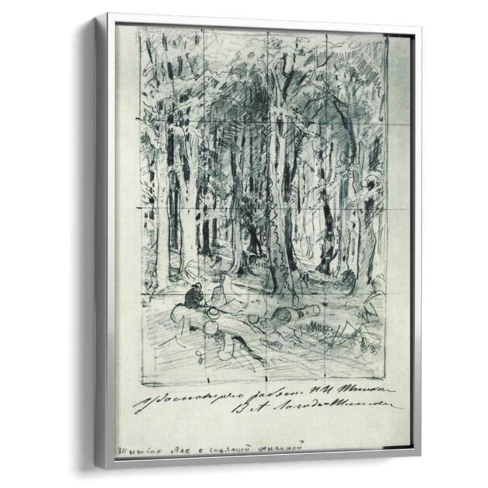 Forest with a seated figure by Ivan Shishkin