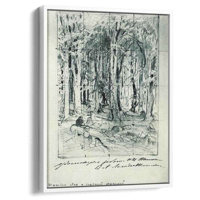 Forest with a seated figure by Ivan Shishkin