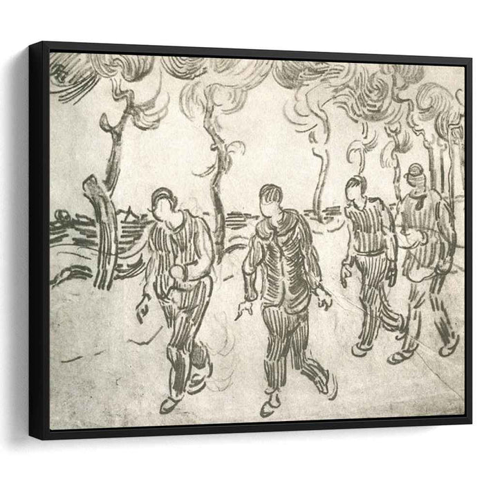 Four Men on a Road with Pine Trees (1890) by Vincent van Gogh