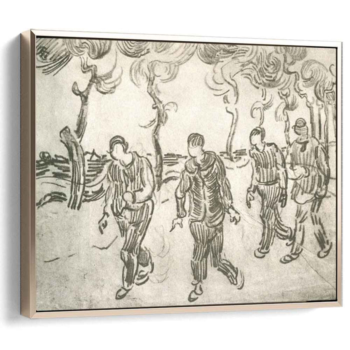 Four Men on a Road with Pine Trees (1890) by Vincent van Gogh