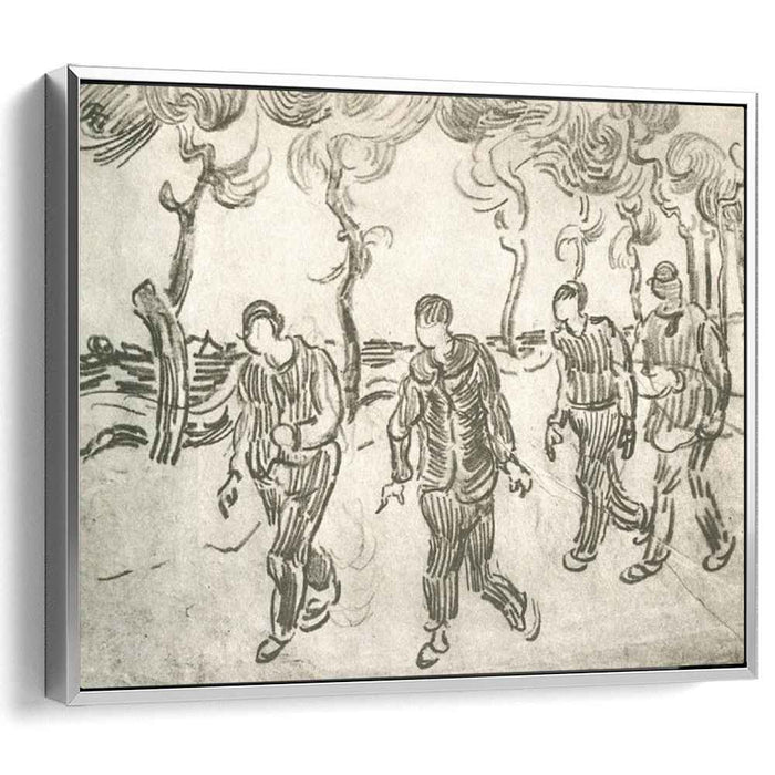 Four Men on a Road with Pine Trees (1890) by Vincent van Gogh