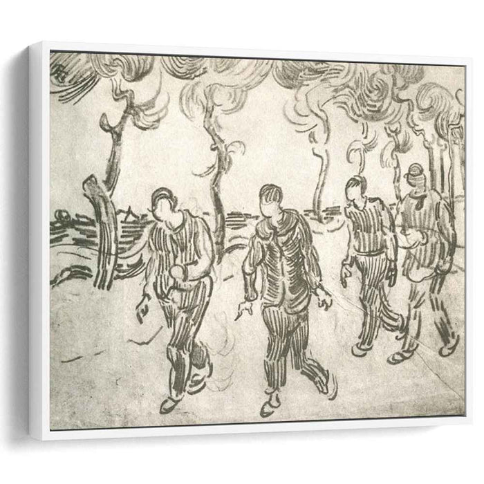 Four Men on a Road with Pine Trees (1890) by Vincent van Gogh