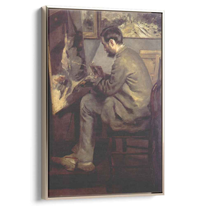 Frederic Bazille Painting The Heron (Frederic Bazille at his Easel) (1867) by Pierre-Auguste Renoir