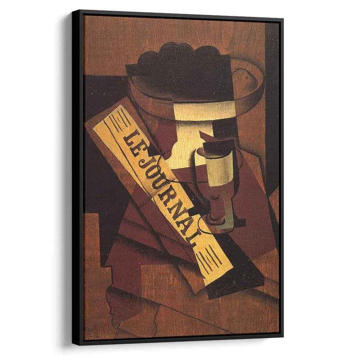 Fruit Dish, Glass and Newspaper by Juan Gris