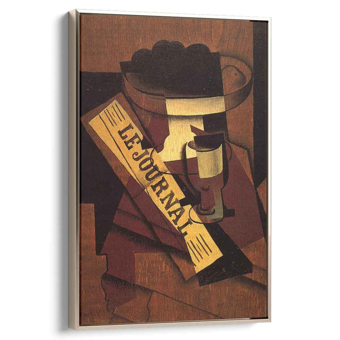 Fruit Dish, Glass and Newspaper by Juan Gris