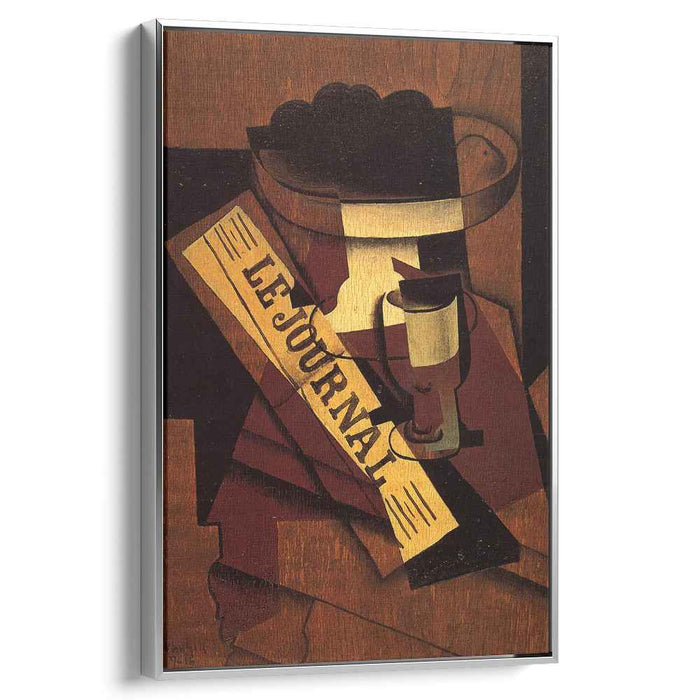 Fruit Dish, Glass and Newspaper by Juan Gris