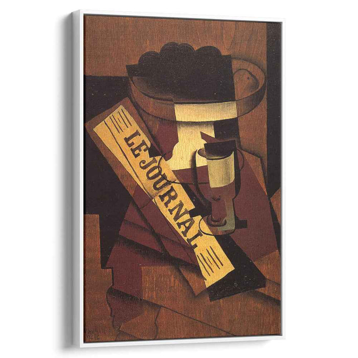 Fruit Dish, Glass and Newspaper by Juan Gris