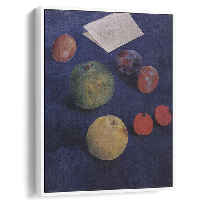 Fruit on a blue tablecloth (1921) by Kuzma Petrov-Vodkin