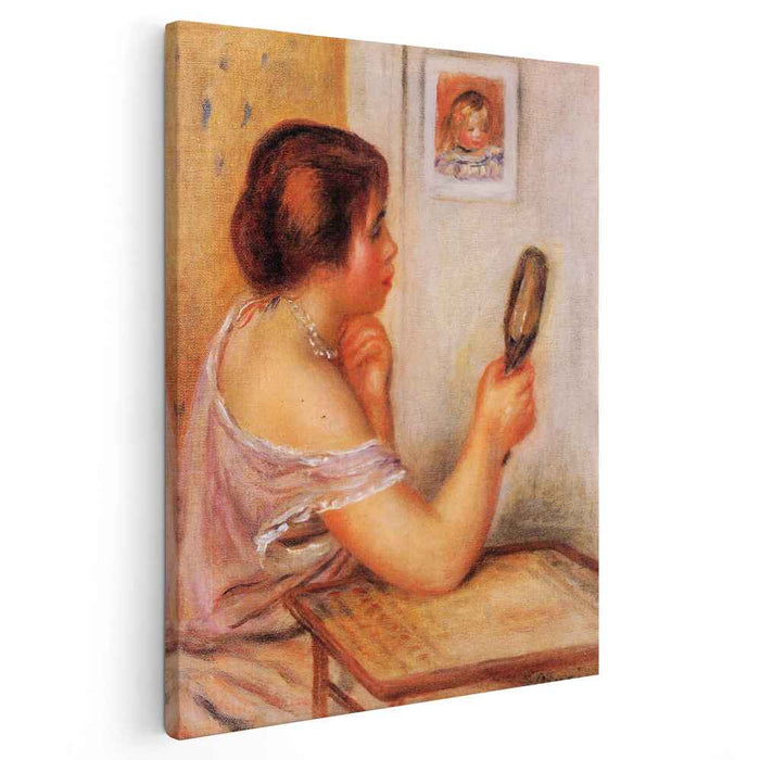 Gabrielle Holding a Mirror with a Portrait of Coco (1905) by Pierre-Auguste Renoir