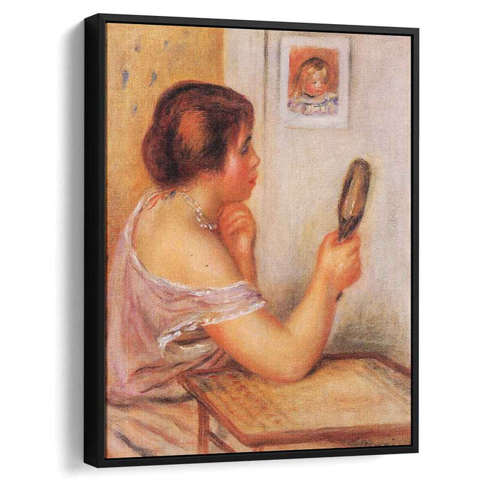 Gabrielle Holding a Mirror with a Portrait of Coco (1905) by Pierre-Auguste Renoir