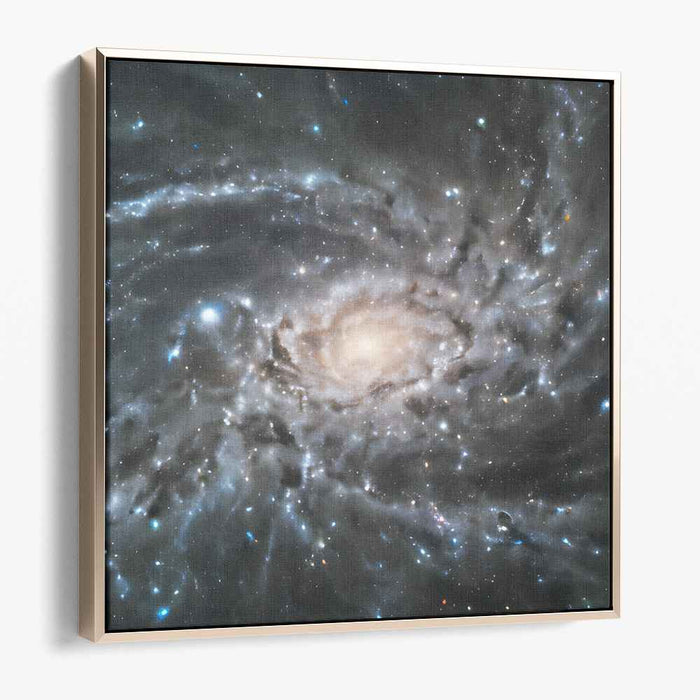 Galactic Whirlpool Tango: A Spiraling Cosmic Canvas Art Print