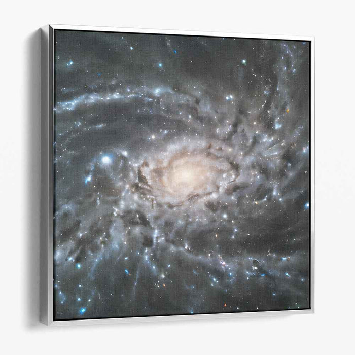 Galactic Whirlpool Tango: A Spiraling Cosmic Canvas Art Print