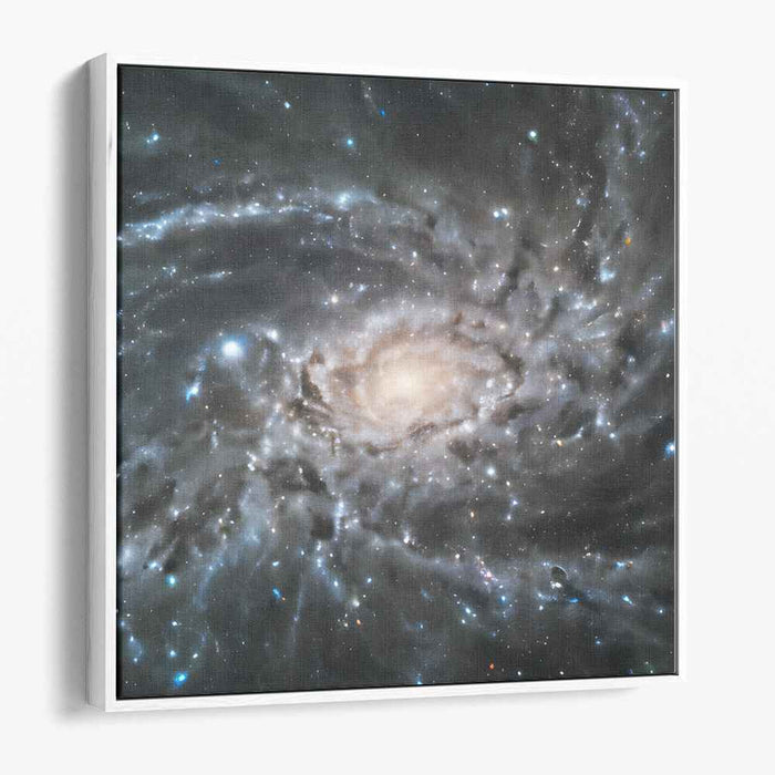 Galactic Whirlpool Tango: A Spiraling Cosmic Canvas Art Print
