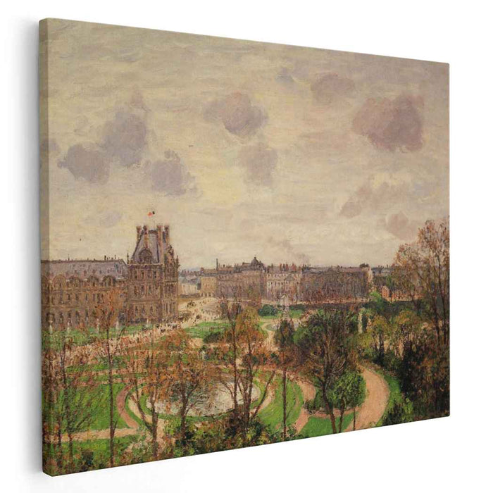 Garden of the Louvre Morning, Grey Weather by Camille Pissarro