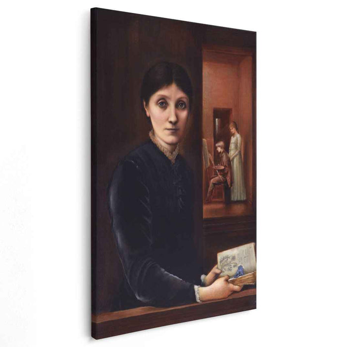 Georgiana Burne Jones, their children Margaret and Philip in the background by Edward Burne-Jones