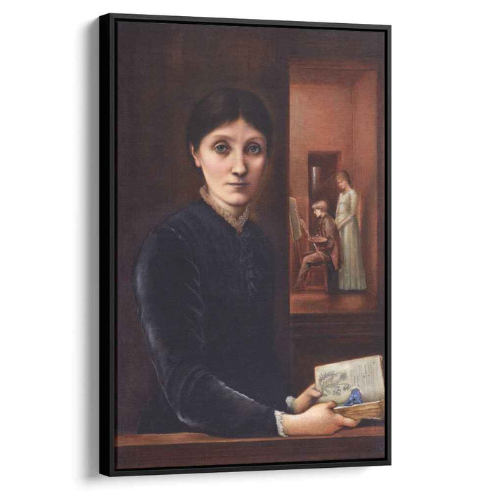 Georgiana Burne Jones, their children Margaret and Philip in the background by Edward Burne-Jones