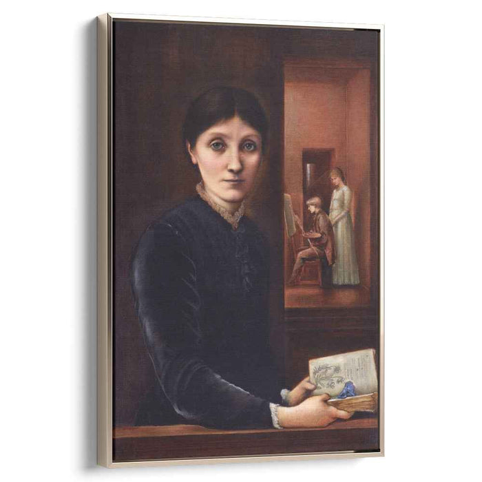 Georgiana Burne Jones, their children Margaret and Philip in the background by Edward Burne-Jones