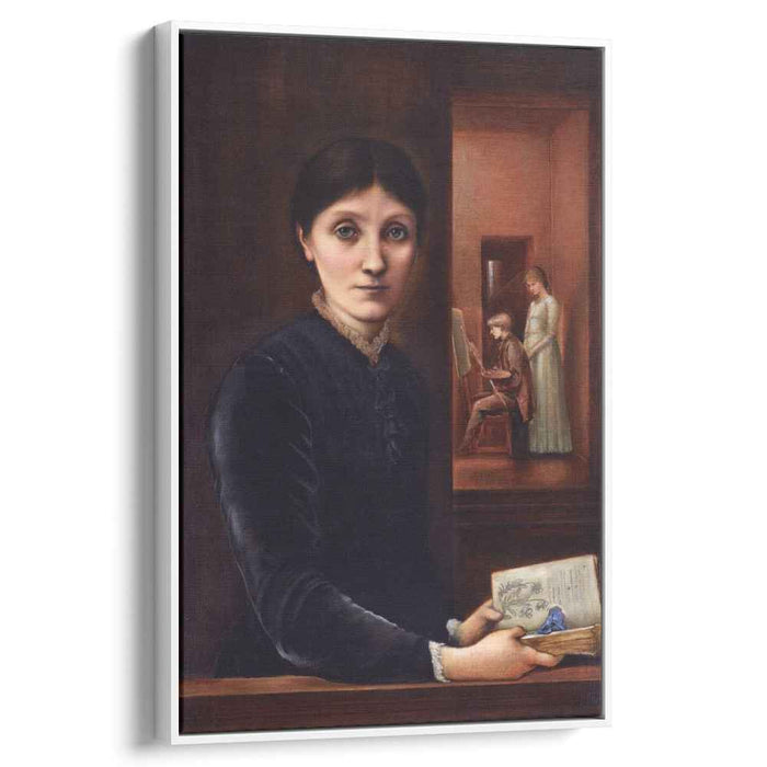 Georgiana Burne Jones, their children Margaret and Philip in the background by Edward Burne-Jones