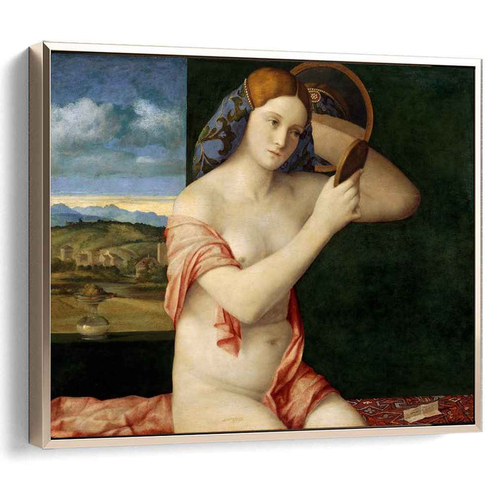 Naked young woman in front of the mirror (1515) by Giovanni Bellini