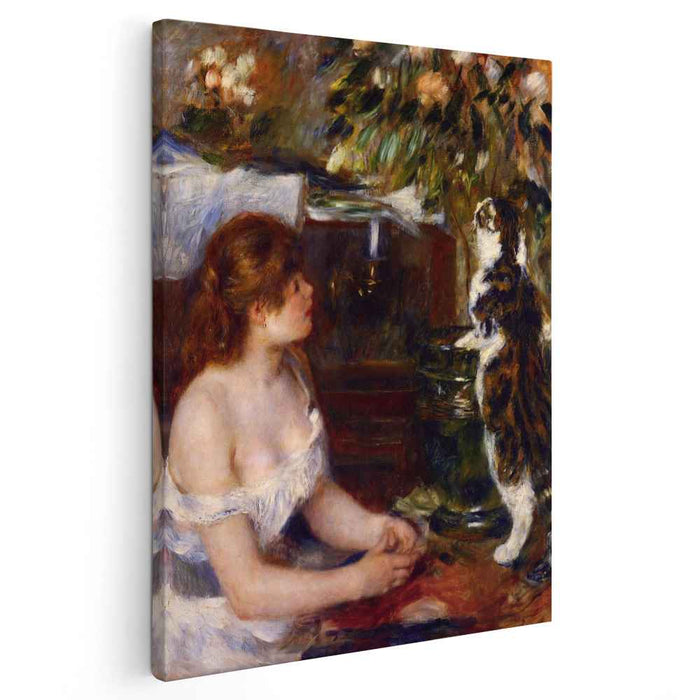 Girl and Cat (1882) by Pierre-Auguste Renoir
