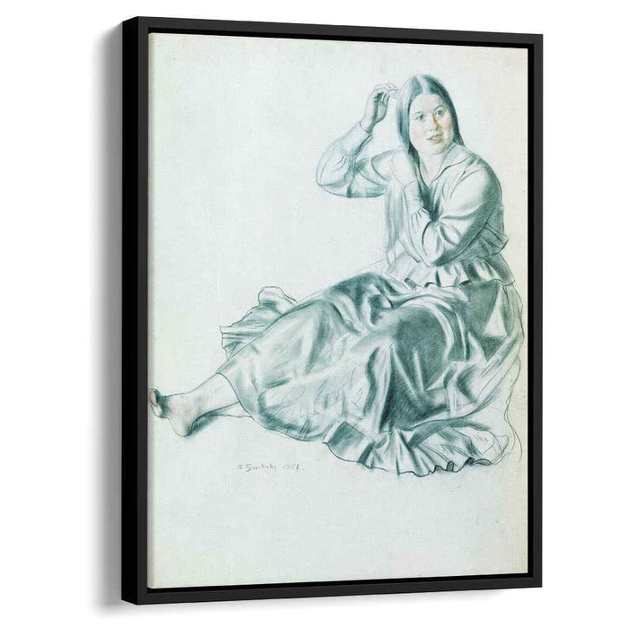 Girl brushing her hair (1917) by Boris Kustodiev