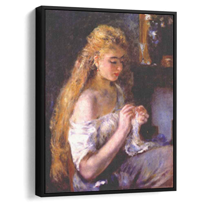 Girl crocheting (1875) by Pierre-Auguste Renoir