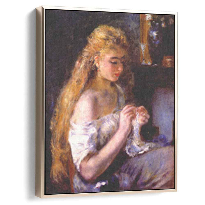 Girl crocheting (1875) by Pierre-Auguste Renoir