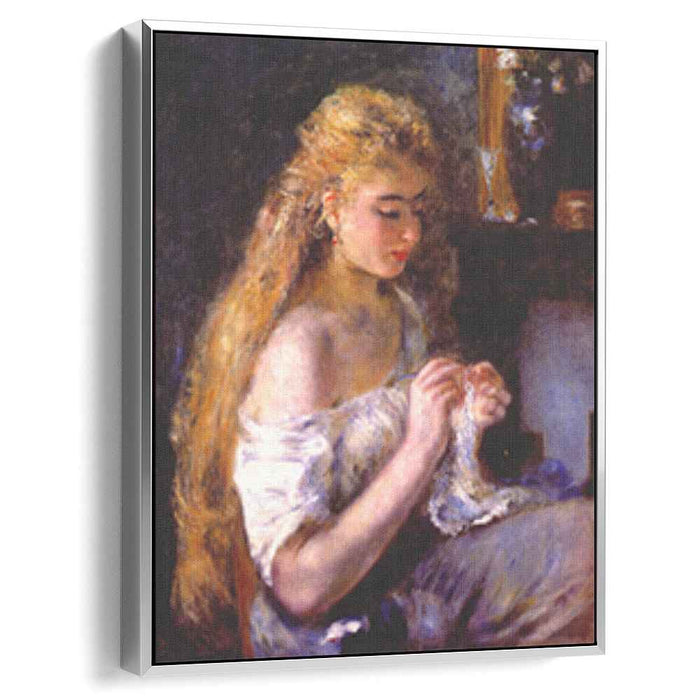 Girl crocheting (1875) by Pierre-Auguste Renoir