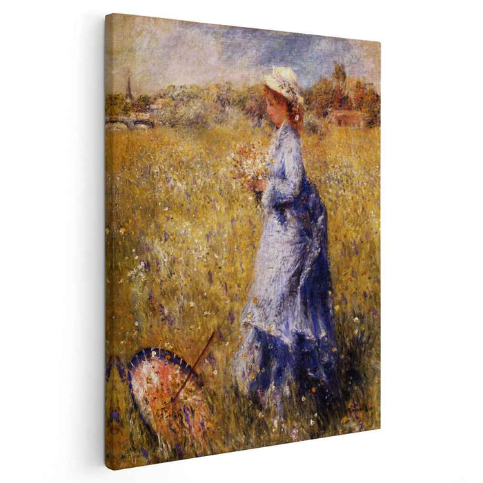 Girl Gathering Flowers (1872) by Pierre-Auguste Renoir