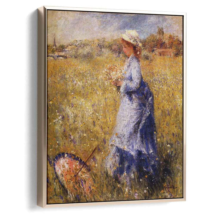 Girl Gathering Flowers (1872) by Pierre-Auguste Renoir