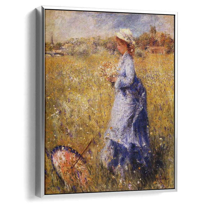 Girl Gathering Flowers (1872) by Pierre-Auguste Renoir