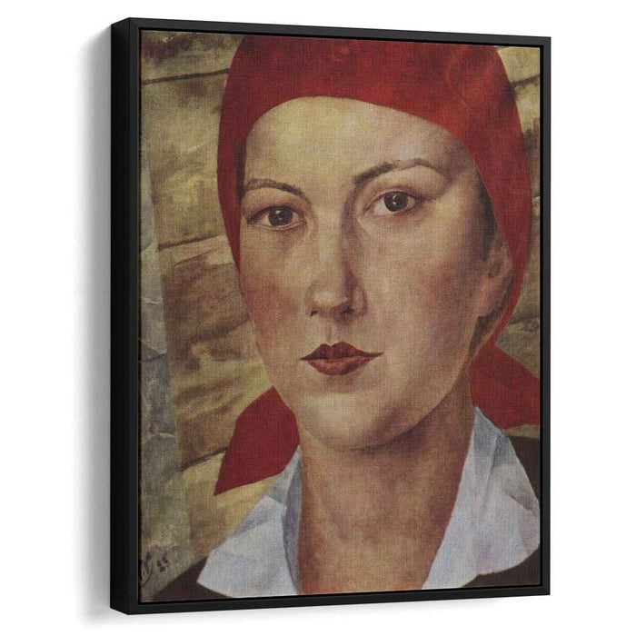 Girl in red scarf (worker) (1925) by Kuzma Petrov-Vodkin