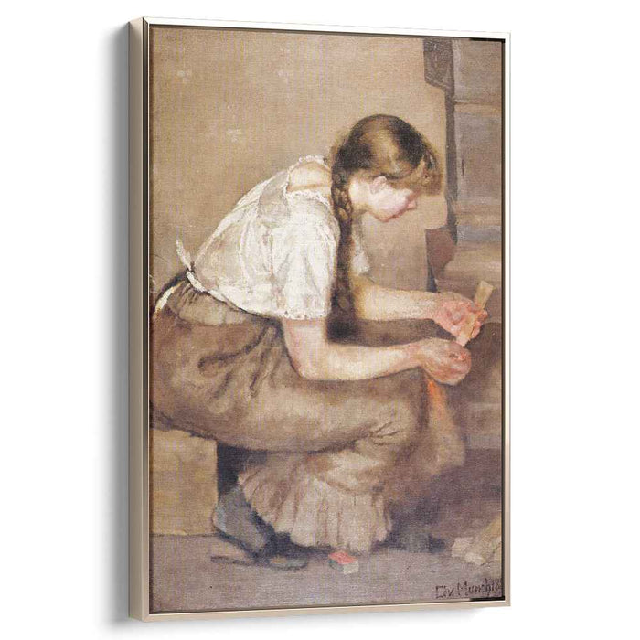 Girl Kindling a Stove (1883) by Edvard Munch
